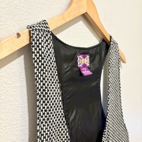 Yumi Kim Tweed Mini Dress M Vintage 90s Y2K Academia Goth Retro Grunge Pockets - Picture 2 of 9